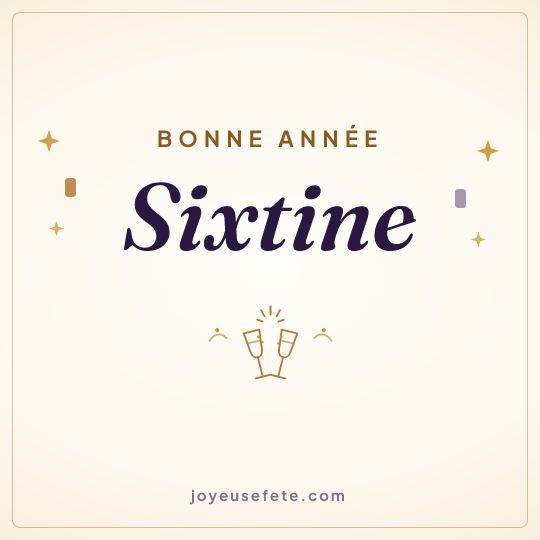 Image carrée « Bonne année Sixtine » pour WhatsApp