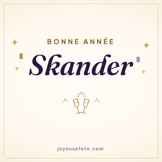 Image carrée « Bonne année Skander » pour WhatsApp