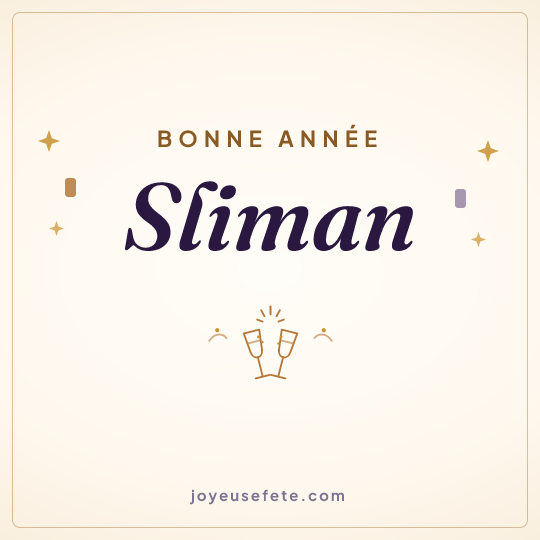 Image carrée « Bonne année Sliman » pour WhatsApp