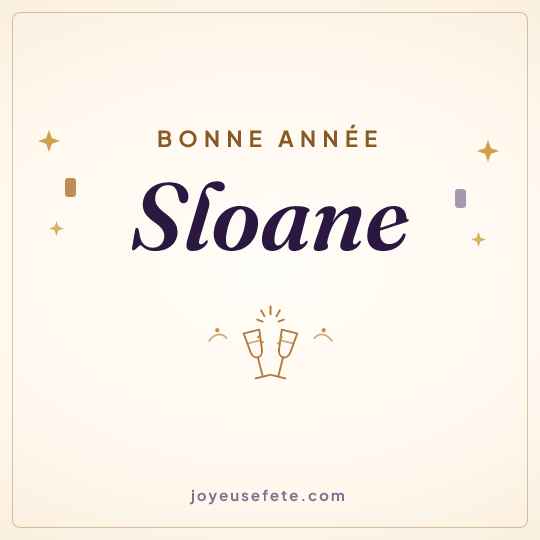 Image carrée « Bonne année Sloane » pour WhatsApp