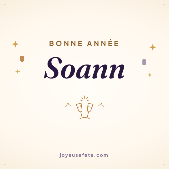 Image carrée « Bonne année Soann » pour WhatsApp
