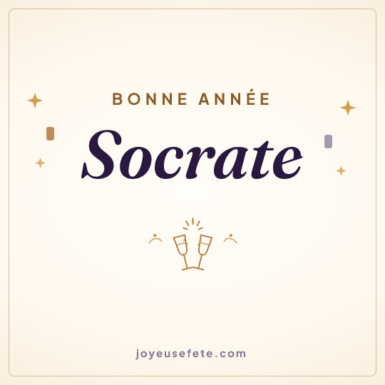 Image carrée « Bonne année Socrate » pour WhatsApp