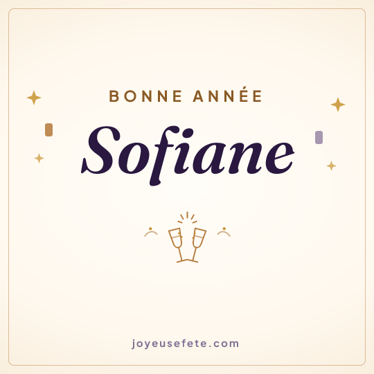 Image carrée « Bonne année Sofiane » pour WhatsApp