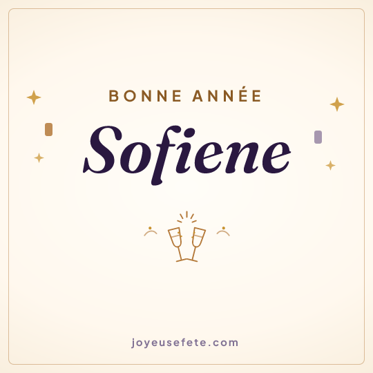 Image carrée « Bonne année Sofiene » pour WhatsApp