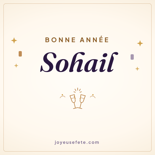 Image carrée « Bonne année Sohail » pour WhatsApp