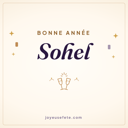Image carrée « Bonne année Sohel » pour WhatsApp