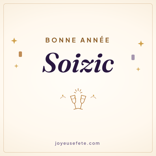 Image carrée « Bonne année Soizic » pour WhatsApp