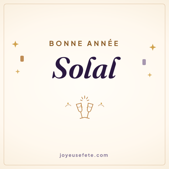 Image carrée « Bonne année Solal » pour WhatsApp