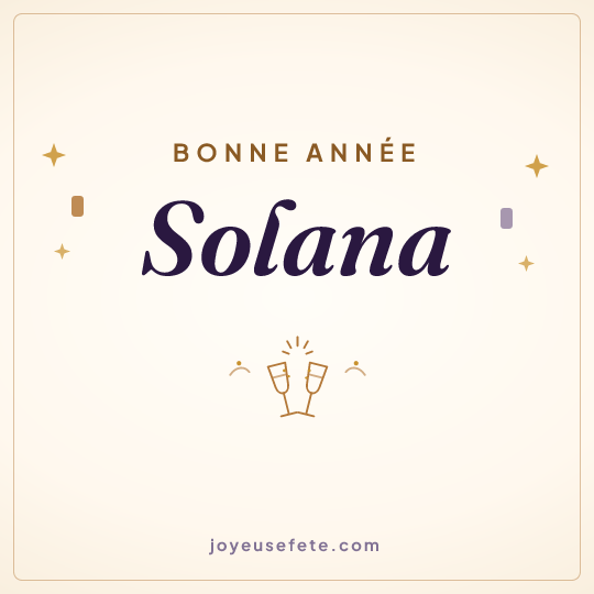 Image carrée « Bonne année Solana » pour WhatsApp