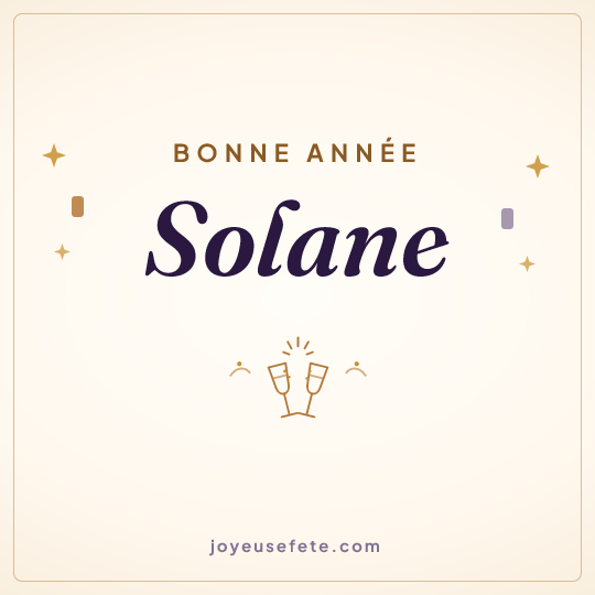 Image carrée « Bonne année Solane » pour WhatsApp