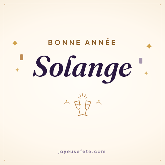 Image carrée « Bonne année Solange » pour WhatsApp