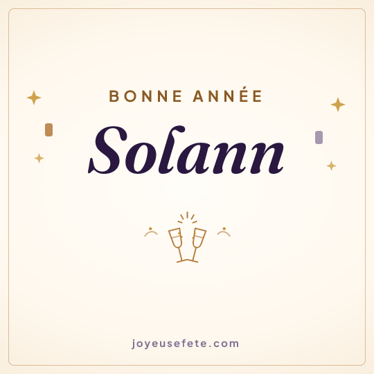 Image carrée « Bonne année Solann » pour WhatsApp