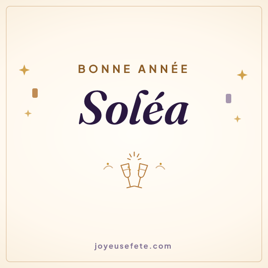 Image carrée « Bonne année Soléa » pour WhatsApp