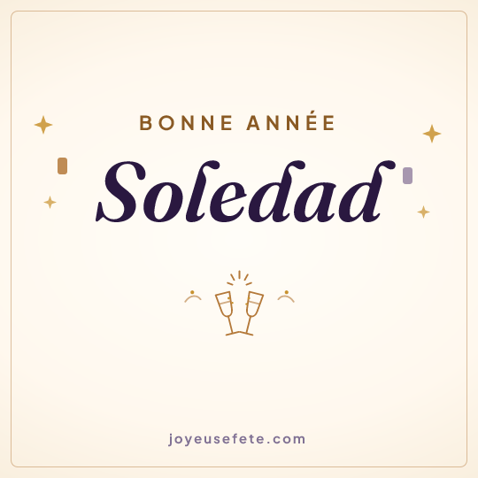 Image carrée « Bonne année Soledad » pour WhatsApp