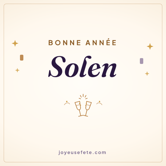 Image carrée « Bonne année Solen » pour WhatsApp
