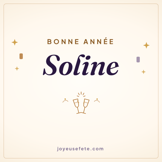 Image carrée « Bonne année Soline » pour WhatsApp