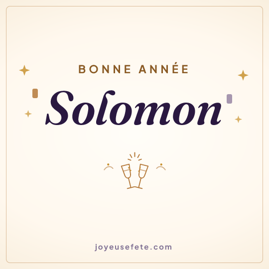 Image carrée « Bonne année Solomon » pour WhatsApp