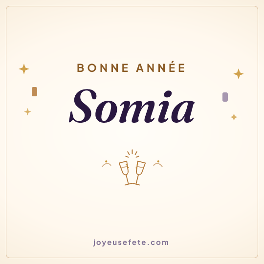 Image carrée « Bonne année Somia » pour WhatsApp