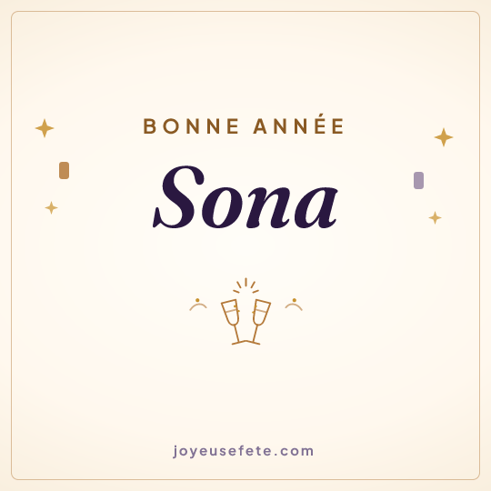 Image carrée « Bonne année Sona » pour WhatsApp