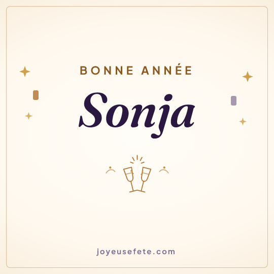 Image carrée « Bonne année Sonja » pour WhatsApp