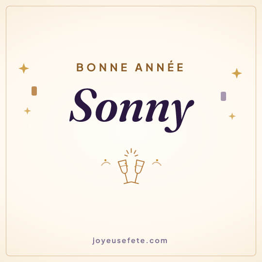 Image carrée « Bonne année Sonny » pour WhatsApp
