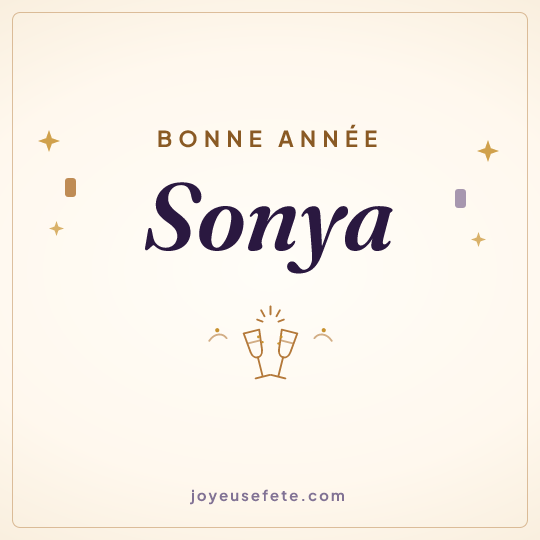 Image carrée « Bonne année Sonya » pour WhatsApp