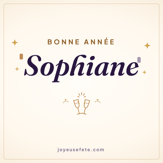 Image carrée « Bonne année Sophiane » pour WhatsApp