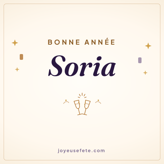 Image carrée « Bonne année Soria » pour WhatsApp