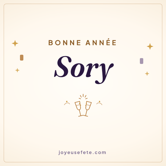 Image carrée « Bonne année Sory » pour WhatsApp