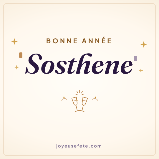 Image carrée « Bonne année Sosthene » pour WhatsApp