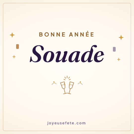 Image carrée « Bonne année Souade » pour WhatsApp