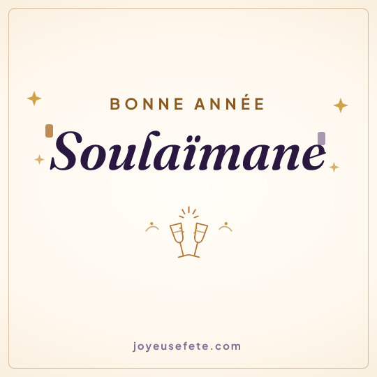 Image carrée « Bonne année Soulaïmane » pour WhatsApp