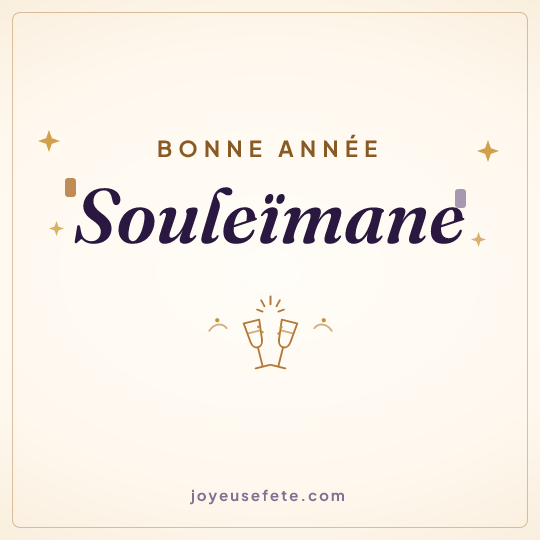 Image carrée « Bonne année Souleïmane » pour WhatsApp