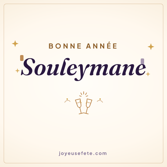 Image carrée « Bonne année Souleymane » pour WhatsApp