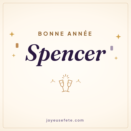 Image carrée « Bonne année Spencer » pour WhatsApp