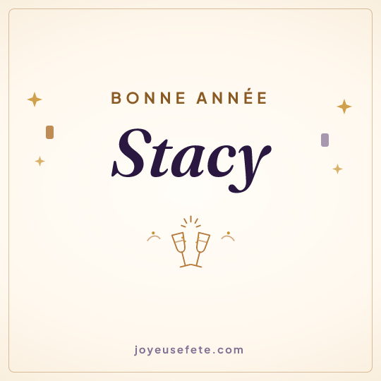 Image carrée « Bonne année Stacy » pour WhatsApp