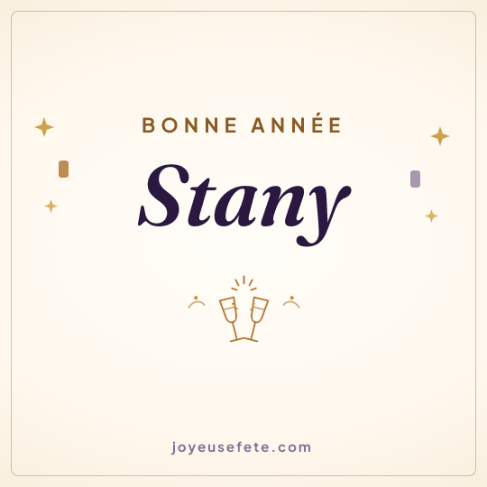 Image carrée « Bonne année Stany » pour WhatsApp