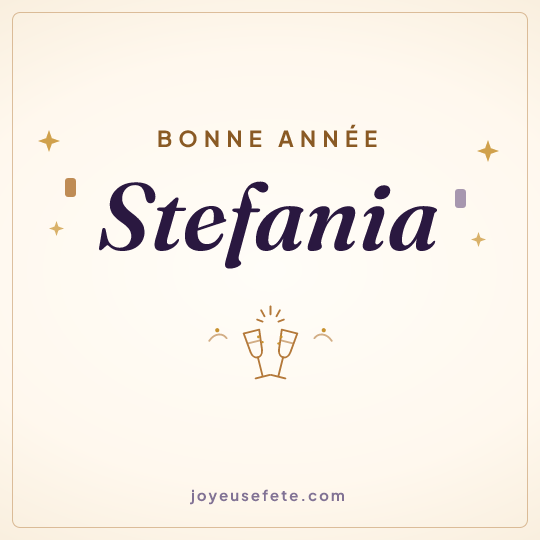 Image carrée « Bonne année Stefania » pour WhatsApp