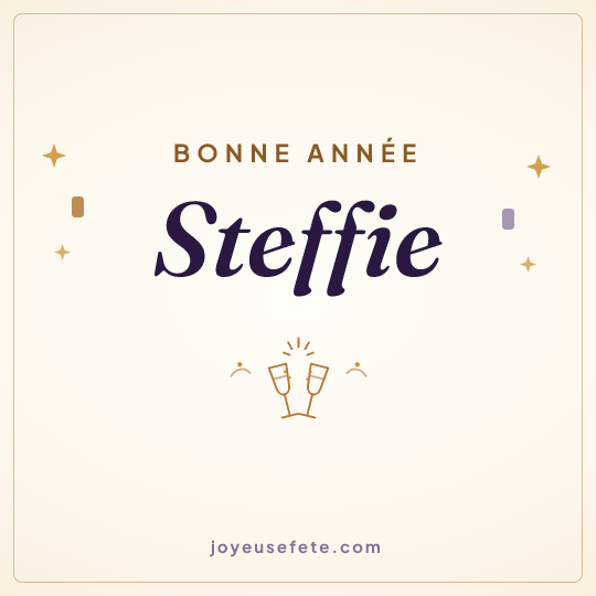 Image carrée « Bonne année Steffie » pour WhatsApp
