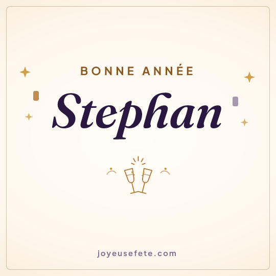 Image carrée « Bonne année Stephan » pour WhatsApp