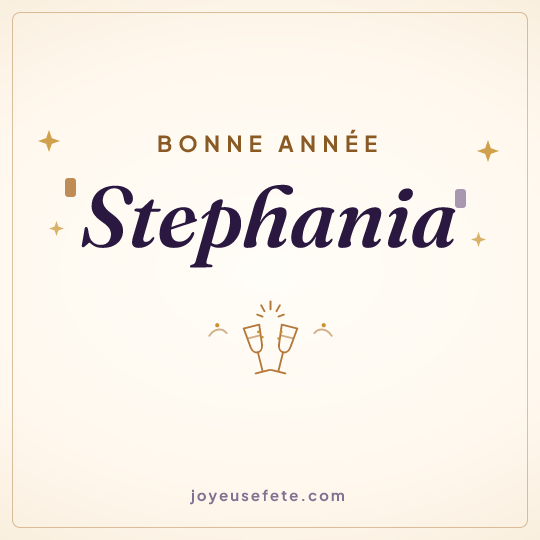 Image carrée « Bonne année Stephania » pour WhatsApp