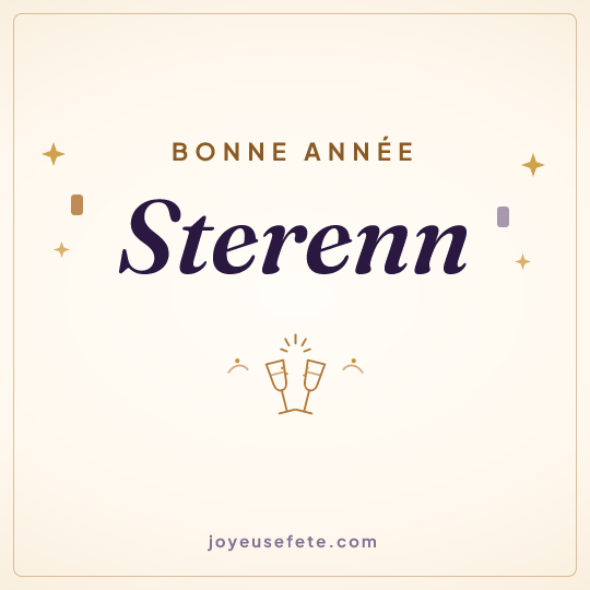 Image carrée « Bonne année Sterenn » pour WhatsApp