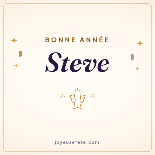 Image carrée « Bonne année Steve » pour WhatsApp