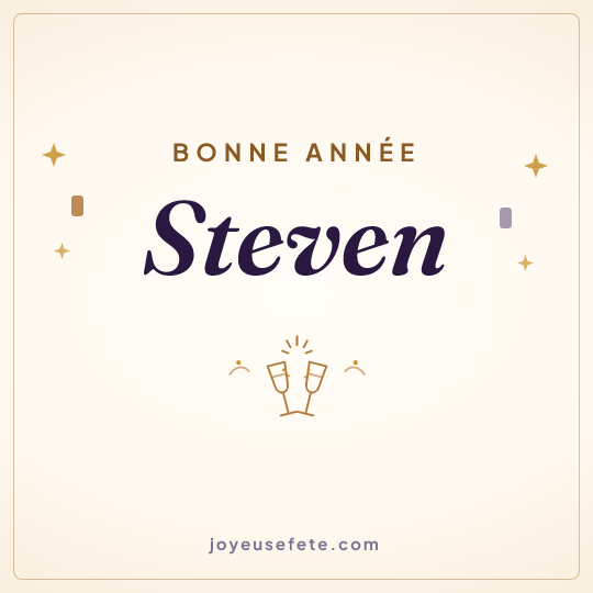 Image carrée « Bonne année Steven » pour WhatsApp