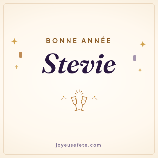 Image carrée « Bonne année Stevie » pour WhatsApp