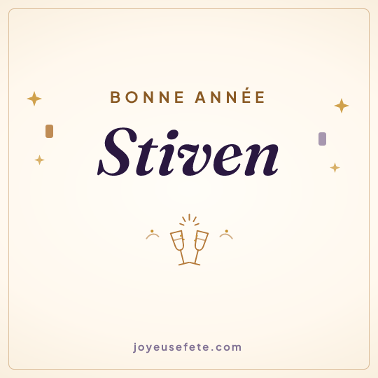 Image carrée « Bonne année Stiven » pour WhatsApp