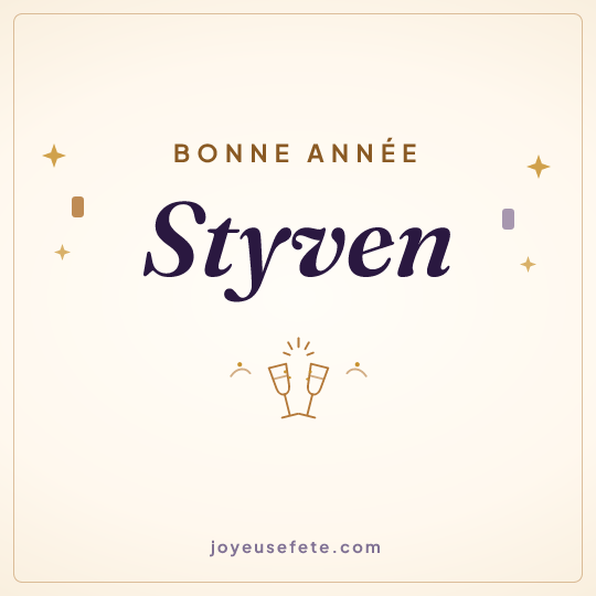 Image carrée « Bonne année Styven » pour WhatsApp
