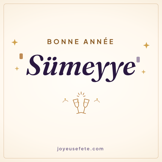 Image carrée « Bonne année Sümeyye » pour WhatsApp