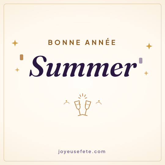 Image carrée « Bonne année Summer » pour WhatsApp