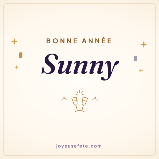 Image carrée « Bonne année Sunny » pour WhatsApp